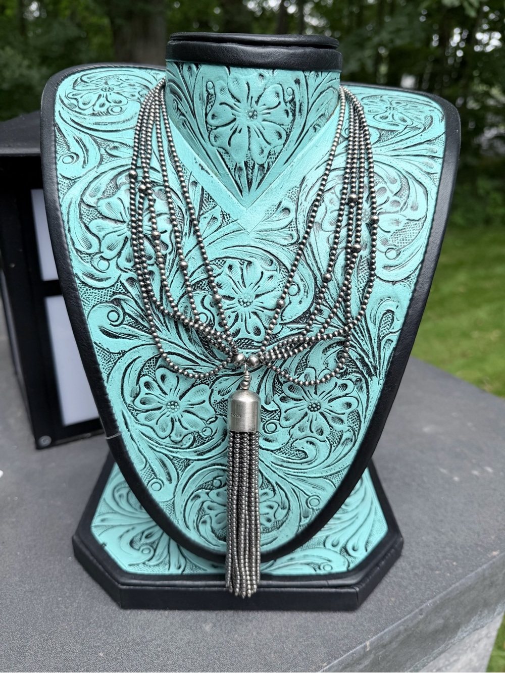 Sterling Silver Multi-Strand Silver Tassel Necklace - 21in end to end